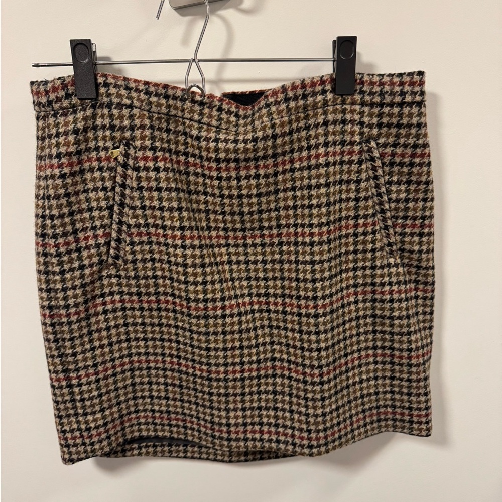 J Crew Classic Houndstooth Mini Skirt
